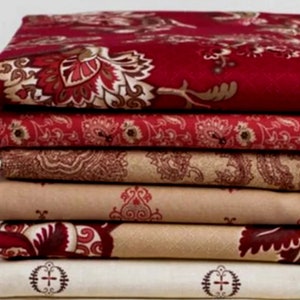 Low Stock!!! Boundless French Velvet Red Collection Jacobean Red Quilt Backing Fabric  Quilting Sewing