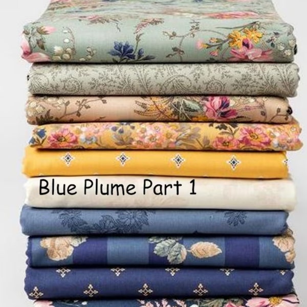 Boundless Blue Plume Navy Collection Fabric by Yard 100 % Cotton Quilt Quilting