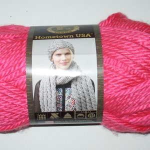 Lion Brand Hometown Yarn Honolulu Pink Super Chunky 100% Acrylic Made in USA  Free Shipping