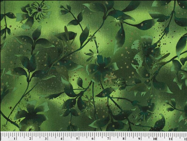 Boundless Botanical Blenders Tonal Fabric Green Tones by Yard Etsy