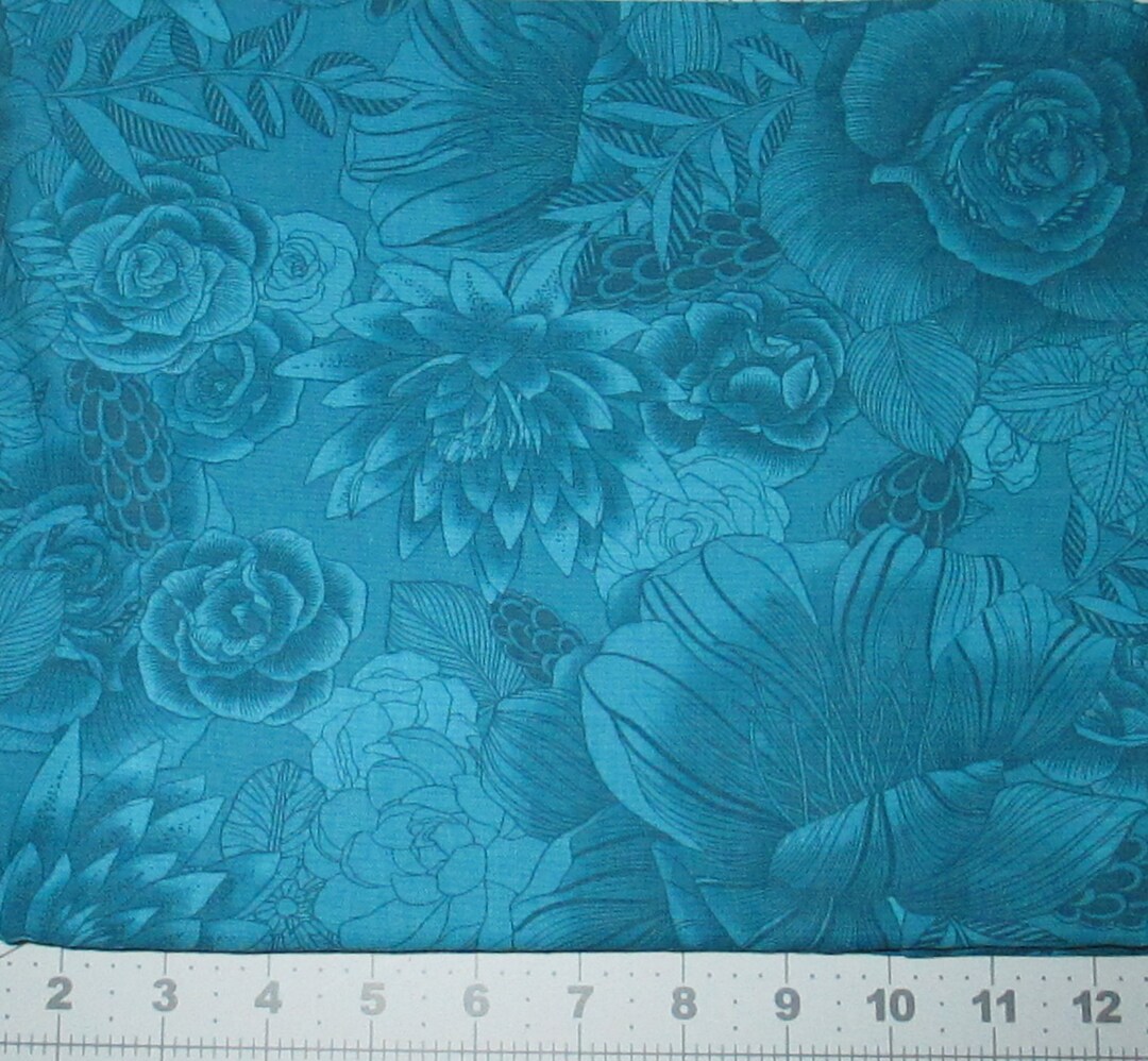 Boundless Collage Botanical Blenders Sea Spray Fabric by Yard 100 Cotton Quilt Backing Quilting