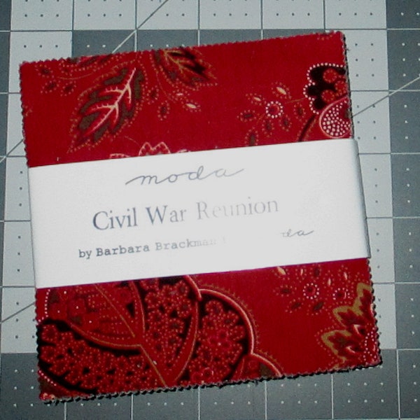 Moda Civil War Reunion Cotton Quilt Fabric 5" Charm Pack 42 PC Quilting Circa 1800 fabric Barbara Brackman