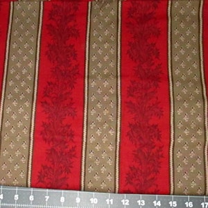 Moda Atelier De France Brown Red Stripe French General 100% Cotton Quilting Fabric By the Yard Quilt