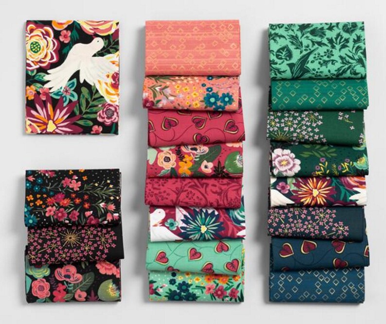 Boundless Nectar Scandinavian Dove Florals Fat Quarter Fabric Etsy