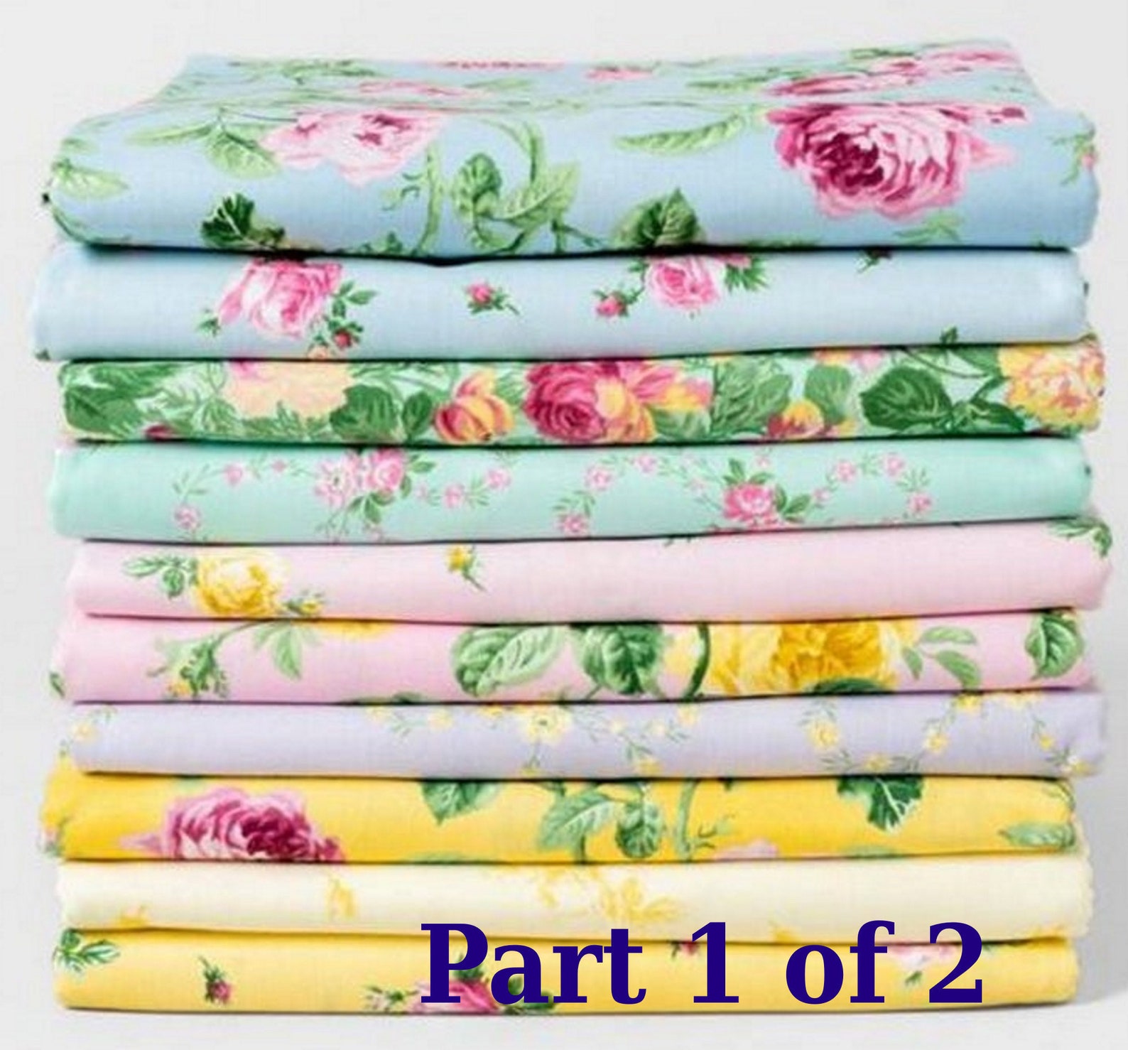 Boundless Rosette Shabby Chic Rosebud Roses Fabric Yard Cotton Etsy