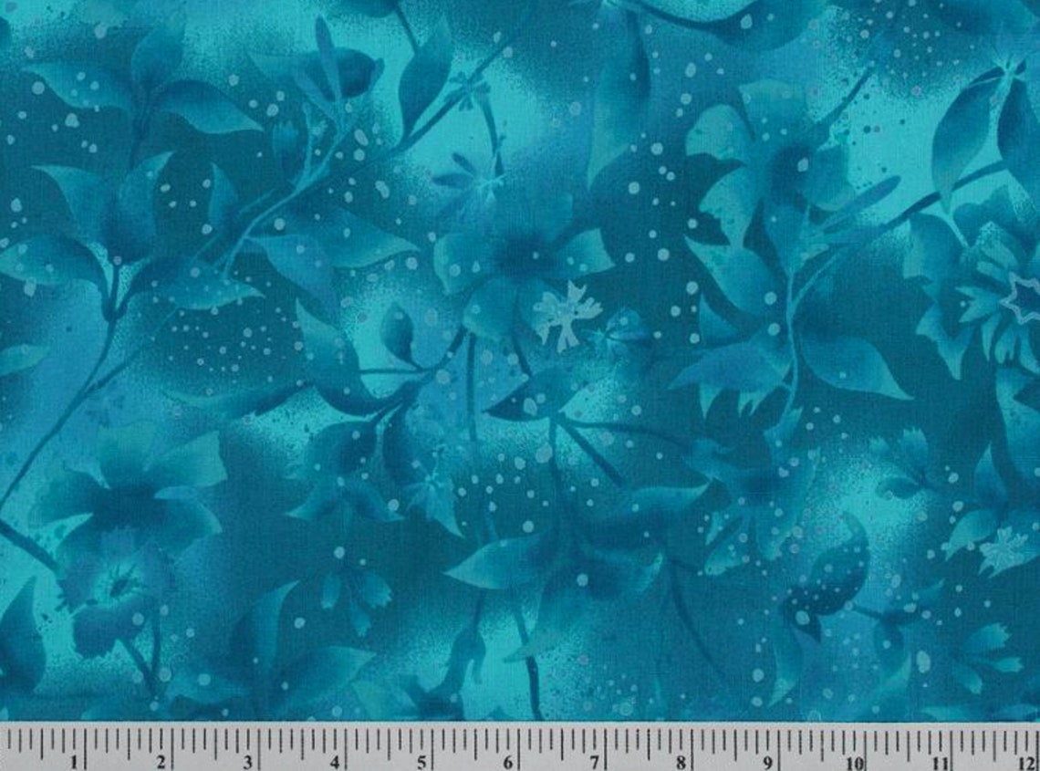 Boundless Botanical Blenders Blue Tonal Fabric by Yard 100 Etsy