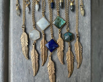 Bronze Feather Necklace