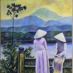 Painting Oil Nelly Characters &quot;CONFIDENCES&quot; mural painting 73X54