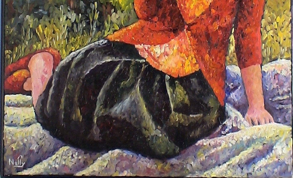 Nelly Oil Painting at the OMBRE of Chapeau 65X50 