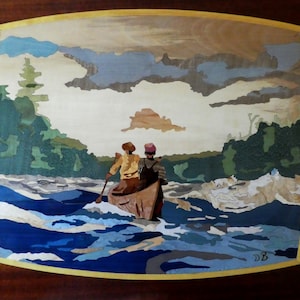 Quadro de parede em madeira marchetada &quot;The RAPIDE 48X40 cm