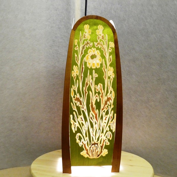 Lampe d'ambiance Marqueterie " FLEURS " 47X17 cm