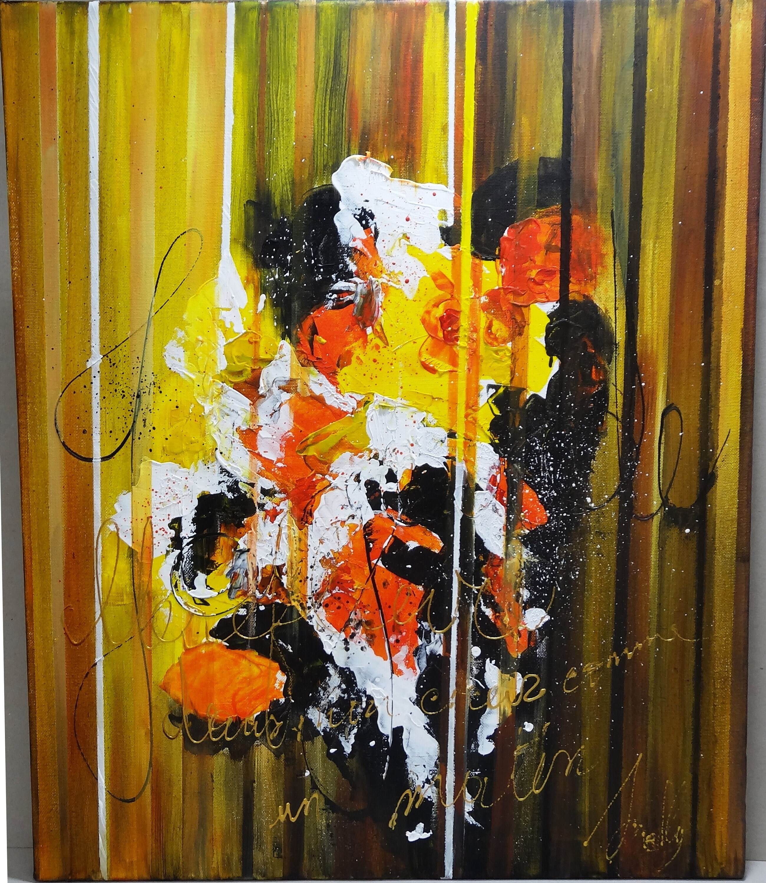 Peinture Acrylique Nelly Moderne Bouquet55x46