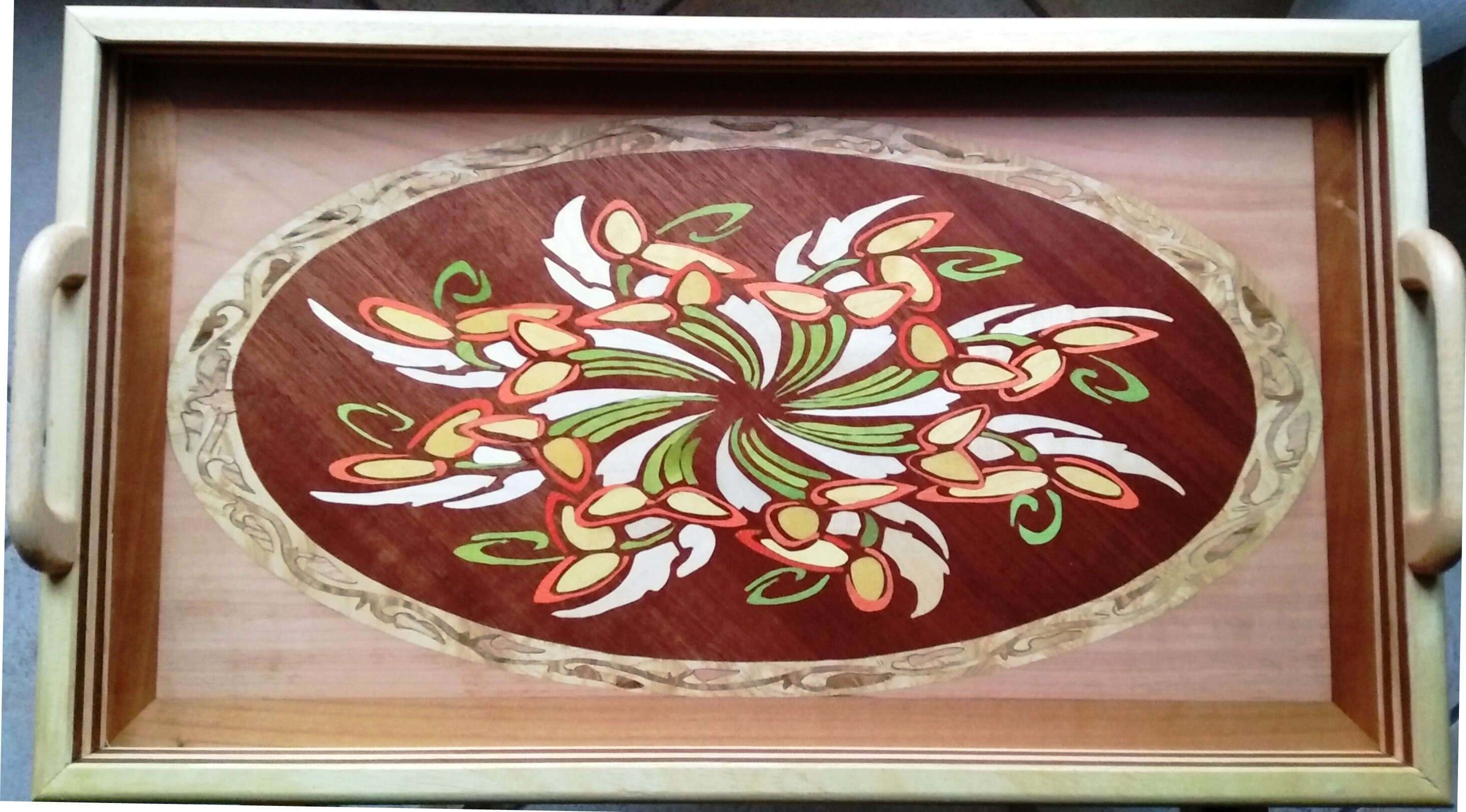 Plateau Décoratif 3 Feuillage 48x27cm