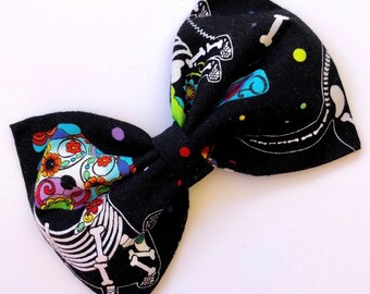 Day of the Dog Bow Tie, Dia De Los Muertos Halloween Skeleton Sugar Skull Bow Tie, Pet Gift, Dog Lover Gift, Gifts for Pets, Gifts for Dogs