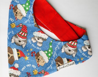 Santa Paws Christmas Dog Bandana, Tie On Dog Bandana, Dog Lover Gift, Gift for Pet, Gift for Dog, Christmas Gift, Gift for Him, Gift for Her