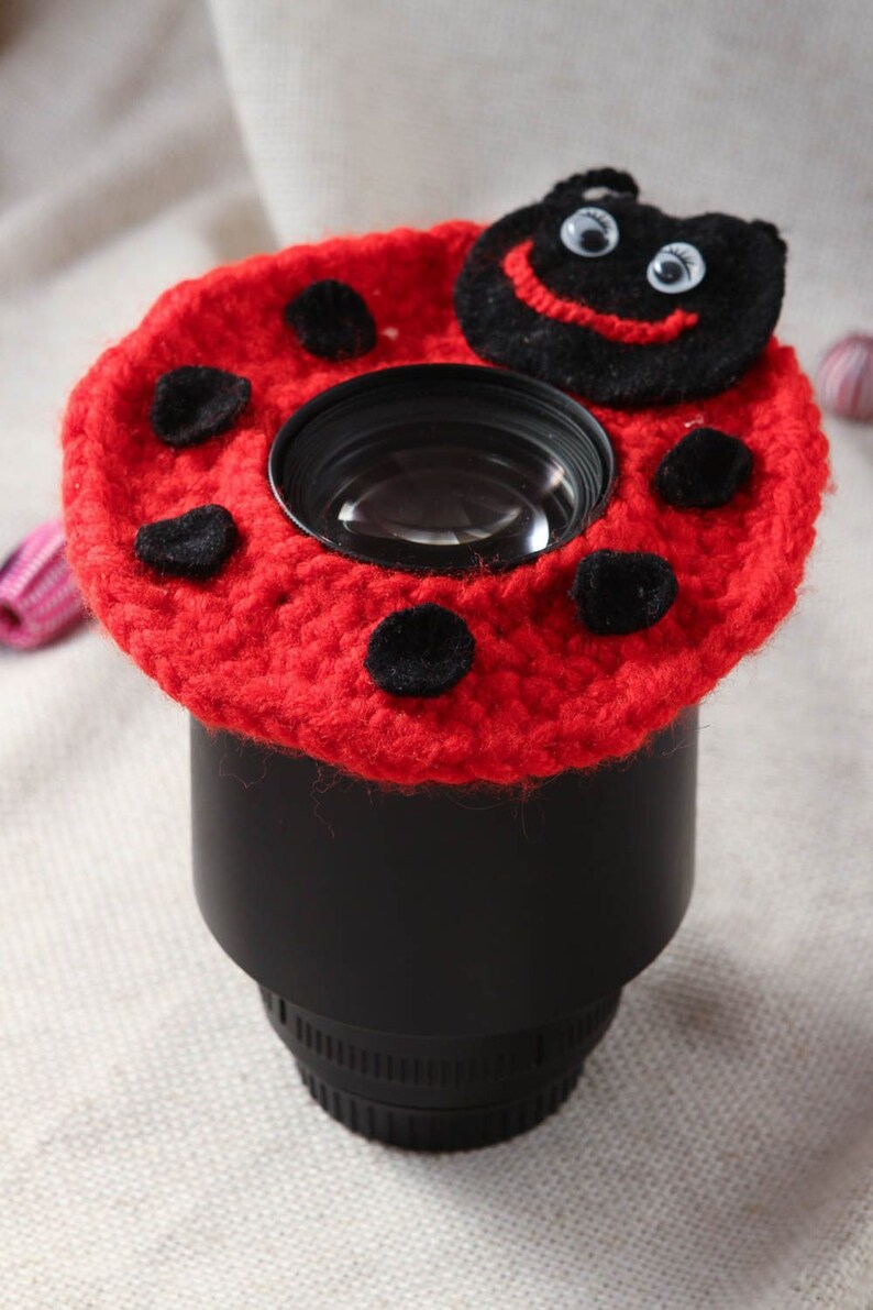 Camera Lens Toy Crochet Lady Bug Lens Critter Camera Etsy