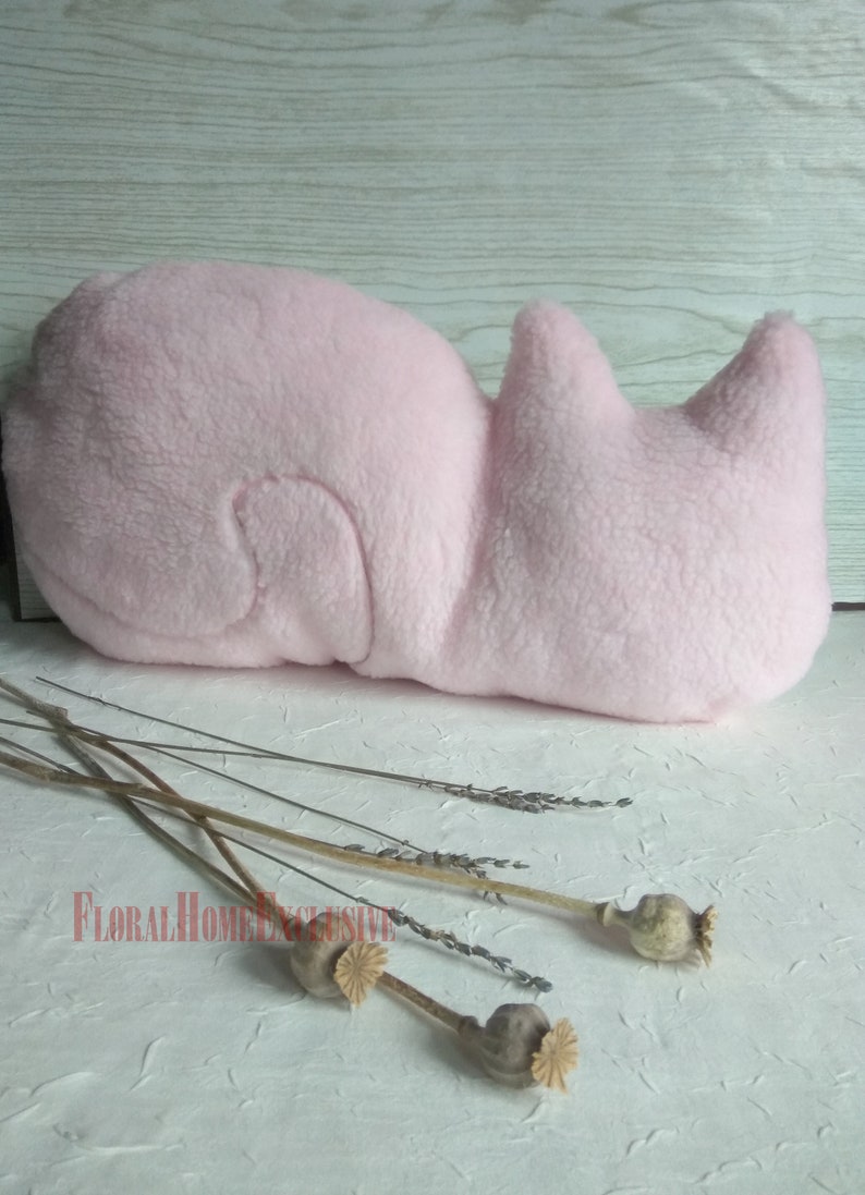 Cat pillow pink sherpa throw Lavender Pillow Decorative soft Etsy