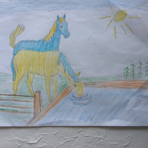 PDF Ucrania niños dibujan caballos sol tienda niños ucrania paz digital de ucrania vendedor Ucrania artículos productos Ore Dios bendiga sueño paz