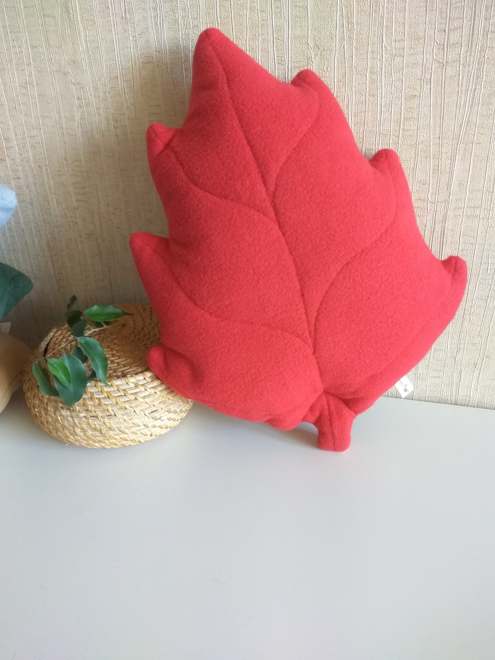 Leaf Shaped Pillows fleece Cushion red Lavender Decorative Etsy