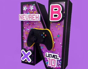 Gamer 3D Letter, Gamer Girl Birthday Party, Gamer Party Decorations, Gamer Room Decor, Gaming Decor, Video Games Decor, Gamer Controller