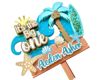 Surf Cake Topper, The Big One Cake Topper, Surf Theme Birthday, Surf First Birthday, Surf Up Cake Topper, Surfing First Birthday, Surf Board