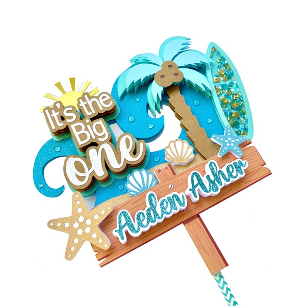 Surf Cake Topper, The Big One Cake Topper, Surf Theme Birthday, Surf First Birthday, Surf Up Cake Topper, Surfing First Birthday, Surf Board