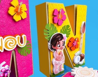 Moana 3D Buchstaben, Moana Geburtstagsdekoration, Moana Party Dekor, Moana Party Thema, Moana Dekor, Baby Moana Party, Moana Themed Geburtstag