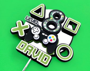 Gamer Cake Topper, Gamer Birthday Party, Gaming Cake Topper Birthday, Gamer Controller, Gamer Birthday Decorations, Video Game Cake Topper