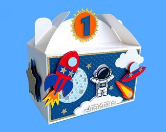 Space Gable Boxes, Space Theme Favor Boxes, Space Party Favors, Space Birthday Party, First Trip Around the Sun, Outer Space Party
