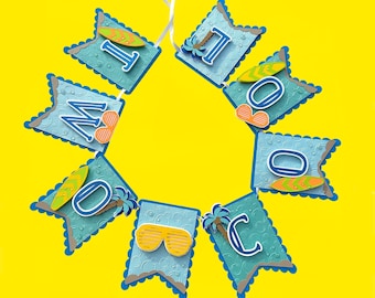 Twee coole banner, twee coole verjaardag, banner zwembadfeest, strand verjaardagsfeestje, zomer verjaardagsfeestje, strand verjaardag banner, 2e verjaardag