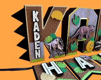 Dinosaur 3D Letters, Dino 3D Letters, Dinosaur Themed Decorations, Dinosaur Party, Dinosaur Birthday Decor, Dino Birthday Decorations