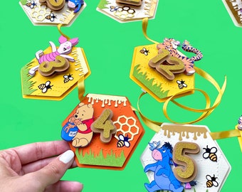 Winnie the Pooh Milestone Banner, Winnie the Pooh Monthly Photo Banner, Winnie the Pooh Birthday, Winnie Pooh Party, Winnie Pooh Theme Party