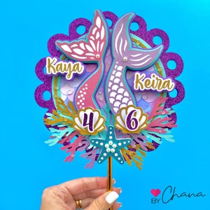 Mermaid Cake Topper, Mermaid Tail Topper, Under The Sea Cake Topper, Mermaid Birthday Decor, Mermaid Party Decor, Mermaid First Birthday