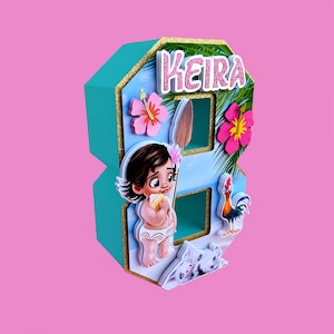 Números 3D Moana, Decorações de Aniversário Moana, Decorações para Festa Moana, Artigos para Festa Moana, Decoração Moana, Decoração para Festa Moana, Bebê Moana
