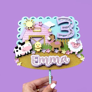 Girl Farm Cake Topper, Farm Girl Birthday, Pink Barn Birthday, Farm Birthday Decorations, Cow Birthday Decorations