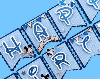 Guirnalda de Bebé Mickey, Guirnalda de Mickey Mouse, Decoración de Cumpleaños de Mickey Mouse, Decoración para Fiestas de Mickey, Bebé Mickey Mouse, Guirnalda de Bebé Mickey