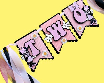 Minnie ONE Highchair Banner, Oh Twodles Highchair Banner, Groovy Minnie Mouse, I’m This Minnie, Disneyland 1st Birthday Highchair Banner