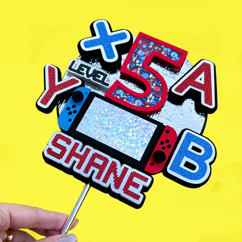 PS5 Cake Topper, Gamer Birthday Party, Gaming Cake Topper Birthday, Gamer Birthday Decor, Video Game Cake Topper, Controller Cake Topper image 15