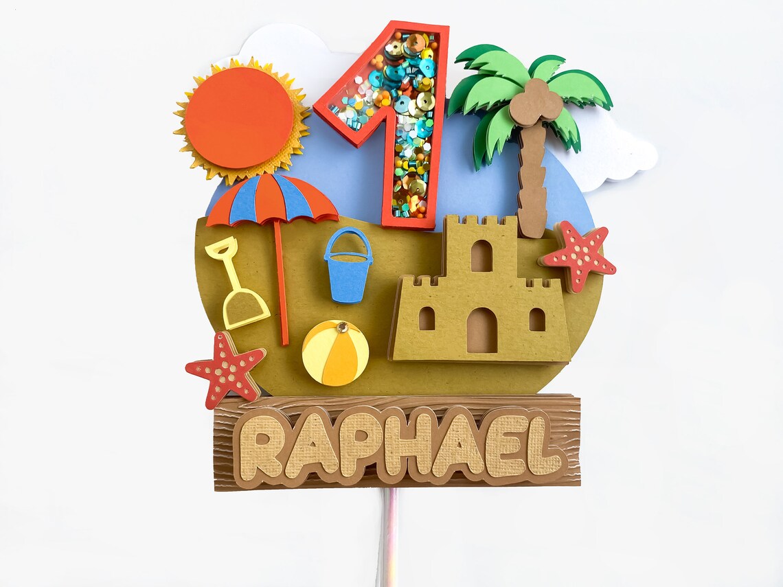 Beach Cake Topper Beach Birthday Party Beach Ball Party - Etsy
