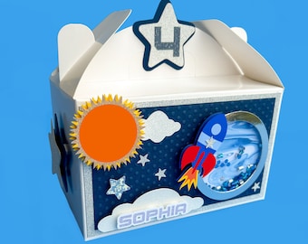 Space Gable Boxes, Space Theme Favor Boxes, Space Party Favors, Space Birthday Party, First Trip Around the Sun, Outer Space Party