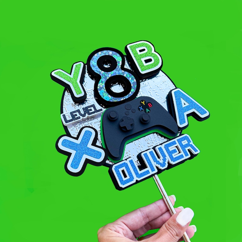 PS5 Cake Topper, Gamer Birthday Party, Gaming Cake Topper Birthday, Gamer Birthday Decor, Video Game Cake Topper, Controller Cake Topper image 16