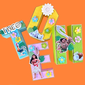 Moana 3D Letters, Moana Birthday Decorations, Moana Party Decor, Moana Party Theme, Moana Decor, Baby Moana Party, Moana Themed Birthday