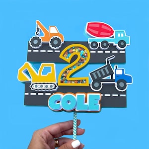 Trucks Cake Topper, Trucks Birthday Party, Transportation Cake Topper, Construction Cake Topper, Construction Theme Topper,Two Fast Birthday