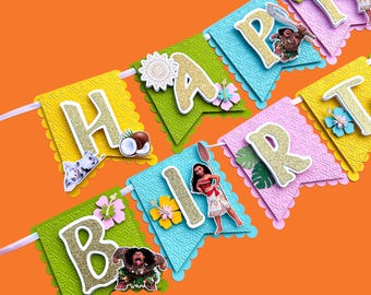 Moana Happy Birthday Banner, Moana Birthday Party, Moana Birthday Banner, Moana Party Decor, Moana Birthday Decoration