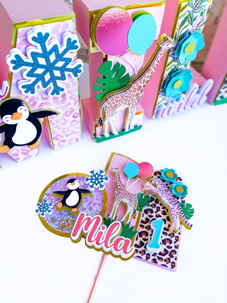 Wild ONE Cake Topper Safari Cake Topper Animals Cake Topper Etsy