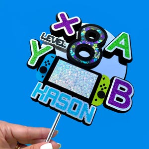 PS5 Cake Topper, Gamer Birthday Party, Gaming Cake Topper Birthday, Gamer Birthday Decor, Video Game Cake Topper, Controller Cake Topper image 17
