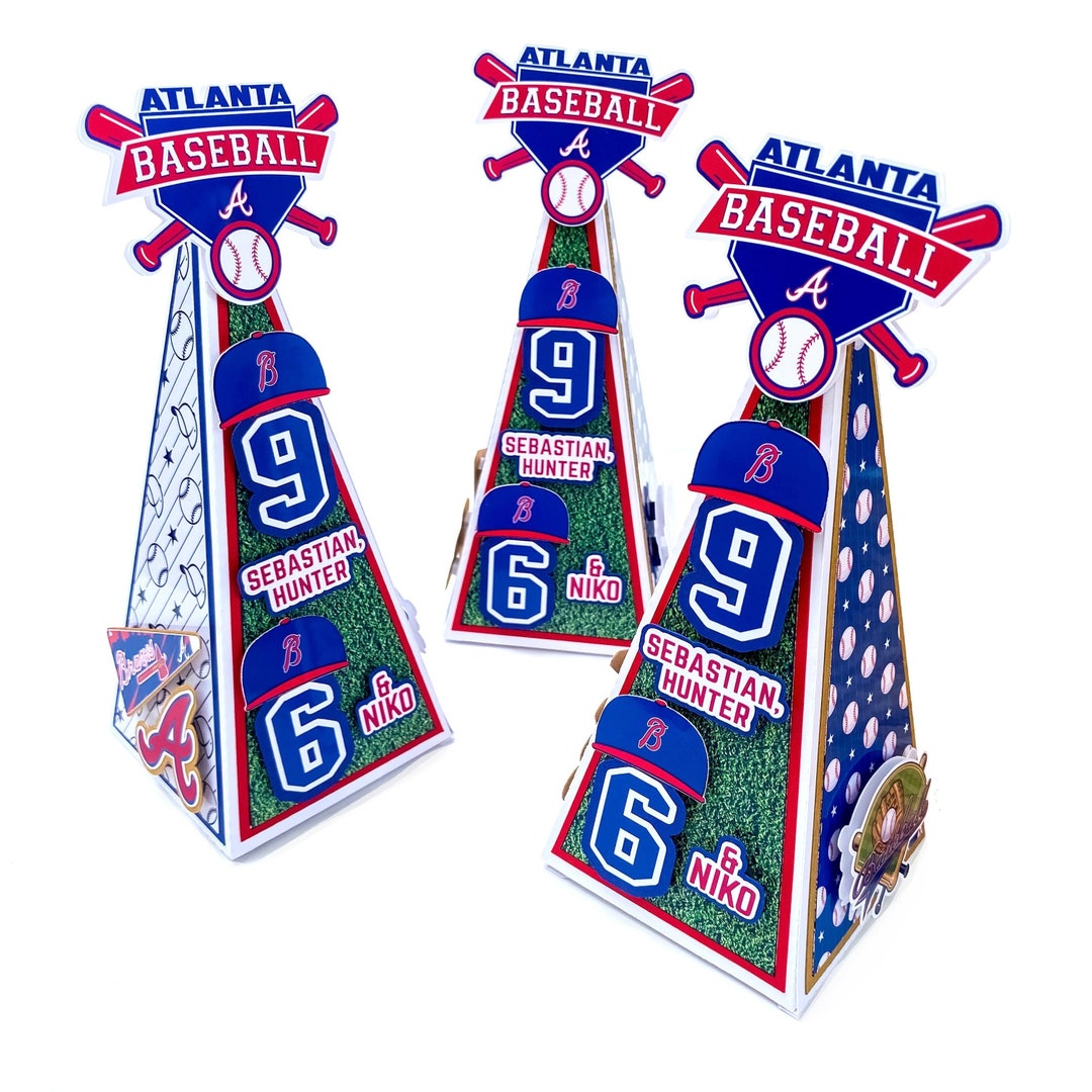 Baseball Favor Boxes, Baseball Birthday Party Favors, Atlanta Baseball
