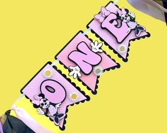 Minnie ONE Highchair Banner, Oh Twodles Highchair Banner, Groovy Minnie Mouse, I’m This Minnie, Disneyland 1st Birthday Highchair Banner