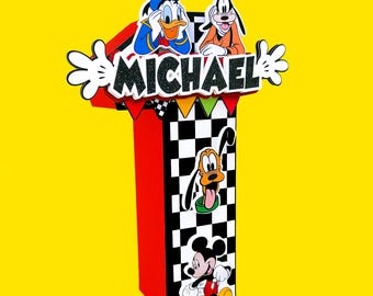 Letras 3D de Mickey y sus amigos, Primer cumpleaños de Mickey, Tema de Mickey y sus amigos, Decoración para fiestas de Mickey, Cumpleaños de Mickey, Letras de Mickey Mouse