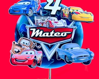 Topo de Bolo Carros, Decoração de Festa Carros, Festa de Aniversário Carros, Festa Temática Carros, Topo de Bolo Carros 2, Decoração de Bolo Carros, Filme Carros 2